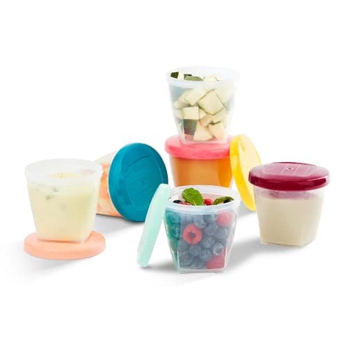 Babymoov Babybols Lot de 6 Pots de Conservation pour Bébé 250ml, Gradués, Garantis sans BPA, Hermétiques, avec Surface réinscriptible