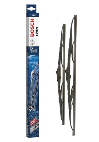 Bosch Balais d'Essuie–Glace Plats Conventionnel Twin 502, Longueur: 500mm/450mm – 1 Paire de Balais avant