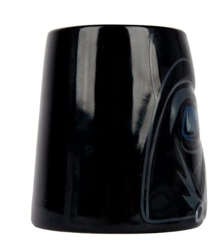 Ideal casa Tasse de petit-déjeuner en céramique Dark Vader - Star wars - 10 cm hauteur - 350 ml - Mugs avec relief des personnages de Star Wars Dark Vader