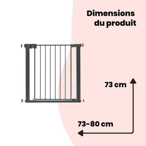 Safety 1st Barrière de Sécurité pour Bébé Extensible à Fermeture Facile, Barrière d'Escalier à Fixation par Pression sans Percer (également utilisable pour les animaux domestiques), gris