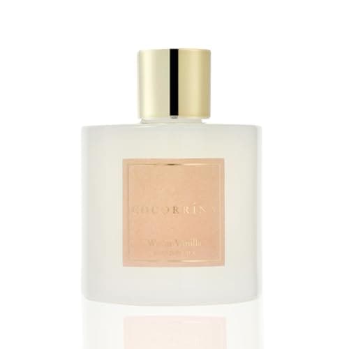 Cocorrína Diffuseur Parfum Maison, Vanille Chaude 200ml avec Diffuseur Bâtonnets diffuseur de Parfum, Batonnets Diffuseur Parfum, Reed Diffuseur pour Salle de Bain étagère décoration