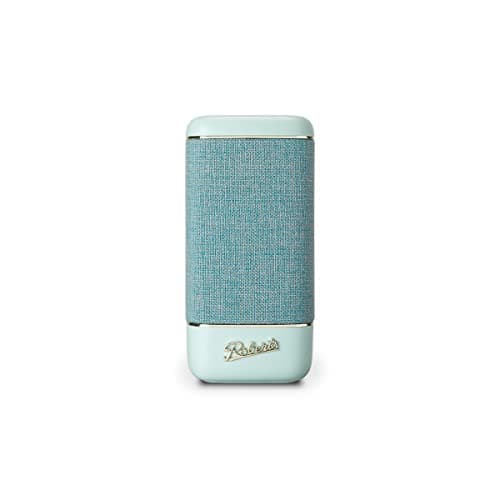 Roberts Enceinte Bluetooth Beacon 335 - Portable, Rechargeable, Autonomie 15h, Deux radiateurs de Basses passifs, Amplificateur de Basses, égaliseur, Appairage stéréo Bleu Ciel