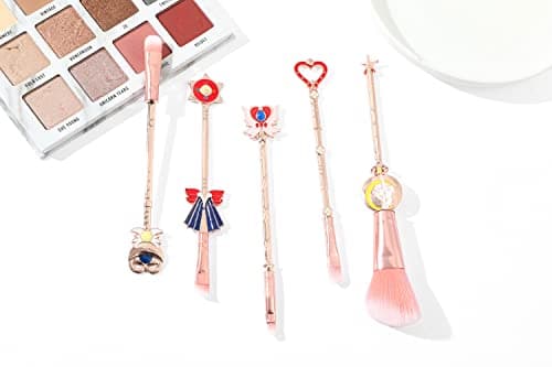NC ZHUYAO-Pinceaux Maquillage Set 5pcs,Maquillage Pinceau Outil Cosmétique Poudre Ombre à Paupières Pinceau,Maquillage Ensemble pour Les Femmes avec Sac de Rangement