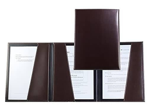 DELMON VARONE - Porte-documents avec 3 compartiments personnalisable DIN A4 en cuir - Organisateur Dossier pour les documents, contrats, certificats et actes - Classeur pour le rangement des documents