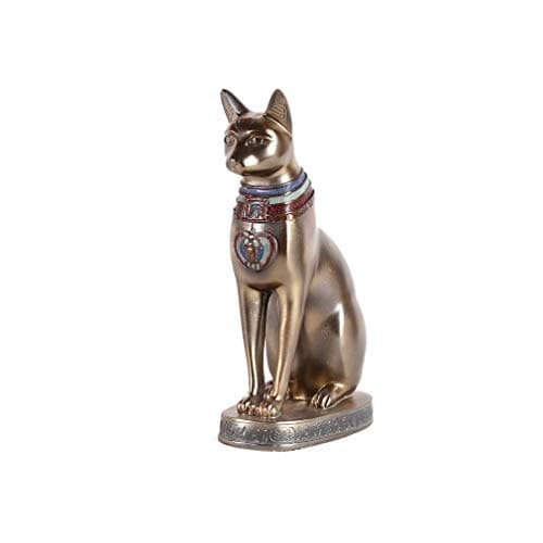 lachineuse - Statuette Chat Égyptien Bastet 19 cm - Déesse Égyptienne - Statue Décoration Égypte Antique - Figurine Objet Egyptien Chat - Buste Egyptien - Idée Cadeau Originale Déco - Dieu Sculpture