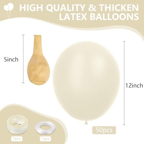 WAREHOUSE Ballon 50 Pièces - 12" 30 cm - LATEX NATUREL | Ballon Gonflable Hélium | Ballon Baudruche | Décoration pour Anniversaire, Baptême, Fete. (Ivoire blanc-3)