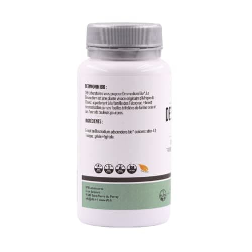 Desmodium + Bio - Détox du Foie - Fonctionnement Hépatique - Riche en Minéraux et Vitamines - 30 gélules - SFB Laboratoires