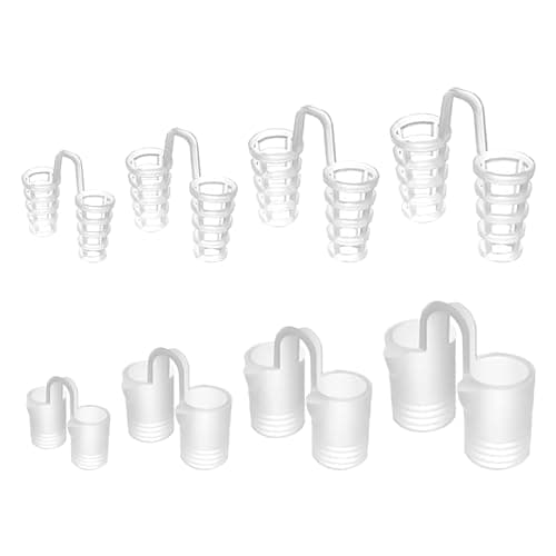 Dilatateur Nasal Dispositif Anti Ronflement Efficace, Lot de 8 Écarteur Nasal de Réduction des Ronflements Réutilisable, Pince-Nez pour Améliore Respiration Sommeil Confortable, 4 Tailles, 2 Types