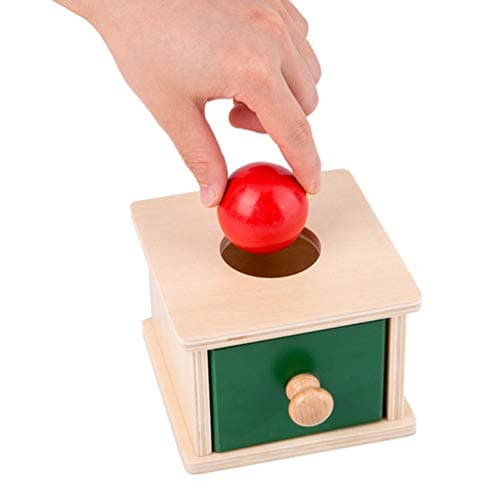 TOYANDONA 1 Pièces Boîte de Permanence Dobjet Montessori avec Balle pour Enfants Jouets Éducatifs pour Tout-Petits Exercice Jouets de Coordination Oil-Main (Style de Boîtes à Billes