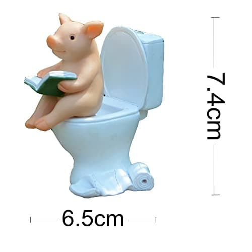 Gemmia Figurine Miniature de Cochon de fée de Jardin- Cochon d'étude de Toilette