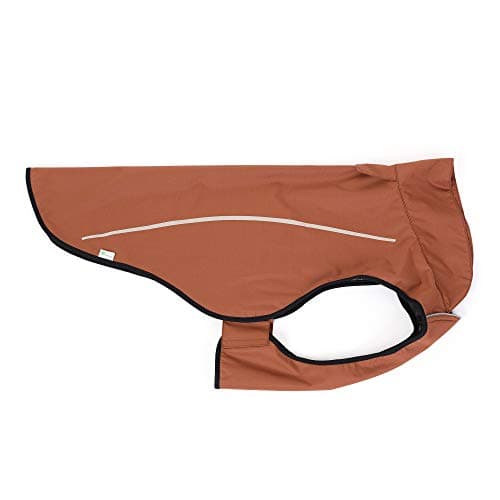 Mile High Life | Imperméable pour Chien | Vêtements pour Animaux de Compagnie Ajustables et Waterproof | Veste de Pluie Légère avec Bande Réfléchissante | Facile à Enfiler (Marron, S)
