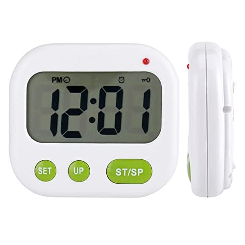 Musique/Vibration Digital LCD, Réveil à Piles Vibration Vibrationswecker Réveil Minuterie de Cuisine électronique avec Rétro-éclairage