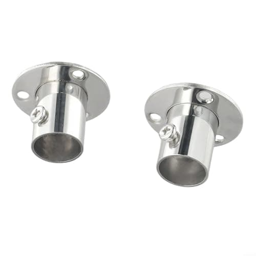 Sandyseptember Lot de 2 supports en acier inoxydable pour tringle de penderie - Pour rideaux, cuisine, salle de bain, garde-robe, balcon (19 mm)