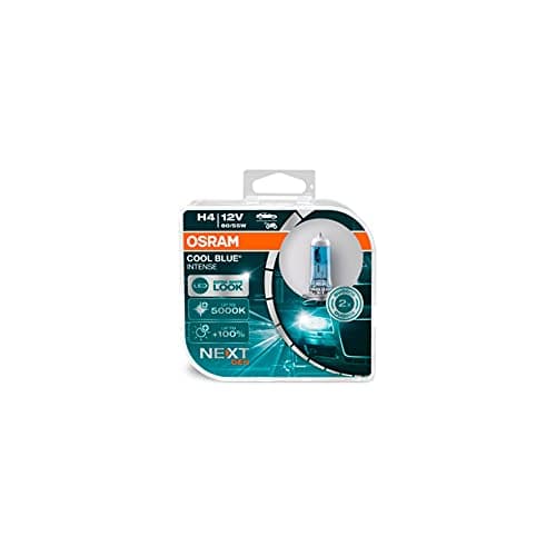 OSRAM COOL BLUE INTENSE H4, +100% plus lumineux, jusqu'à 5000K, lampe halogène, look LED, duo box (2 lampes)