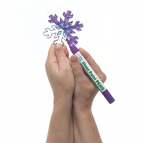 Baker Ross FC275 Attrape Soleil Enfant en forme de Flocon de Neige - Lot de 10, Décoration Loisirs Créatifs Enfants, Loisirs Créatifs Vitrail, Activites Manuelles pour Enfants