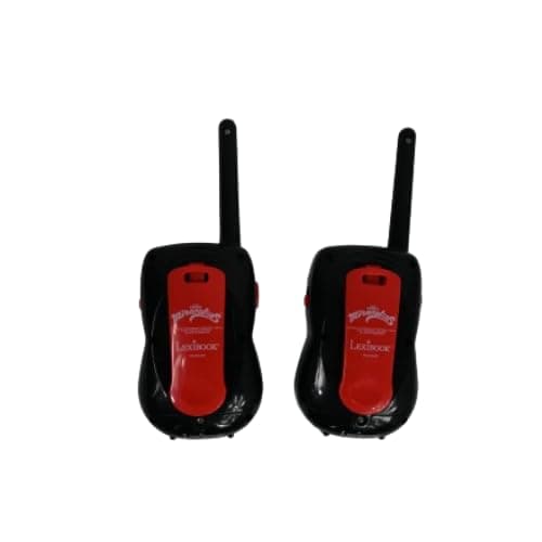 Lexibook, Miraculous Ladybug Chat Noir, Talkies-Walkies 200m, Jeu de Communication pour Enfant, 2 canaux de Communication, Clip Ceinture, Noir/Rouge, TW12MI