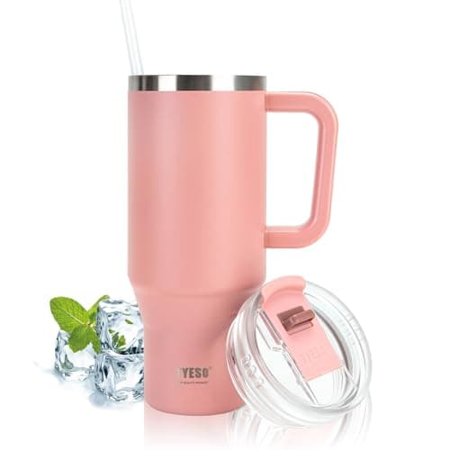 Riley Joy Travel Mug 1200 ml Gourde avec Paille Gobelet à Café à Emporter Anti-fuite en Acier Inoxydable Gobelet Isotherme