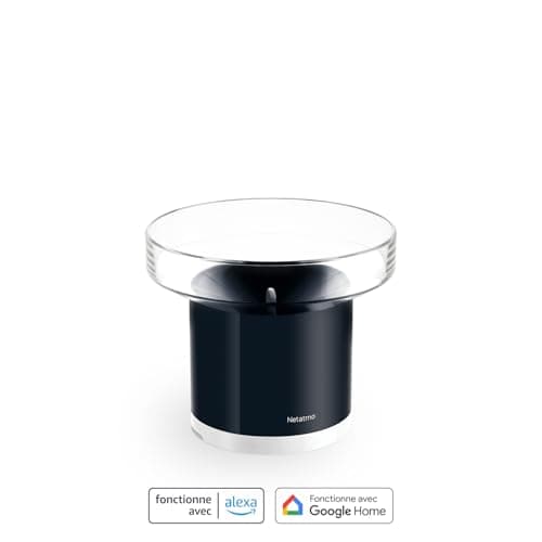 Netatmo Pluviomètre connecté sans-fil pour la Station Météo Netatmo, NRG01-WW, Noir