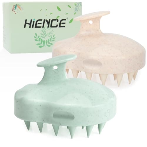 Hience 2 Pièces Brosse Massage Cuir Chevelu, Brosse Shampoing Cheveux Silicone pour Stimule Croissance des Cheveux et Exfoliation Douce, Scalp Massager Brush avec Poils Silicone Souple