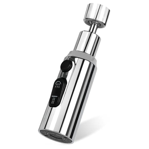REZZI Aérateur de Robinet 3 Modes Rotatif 360° Tête Douchette Evier Cuisine Brise Jet Robinet Cuisine D'eau Pour Robinet Embout Robinet Cuisine Adaptateur Mousseur Robinet G1/2 FM22 M20 M22 M24