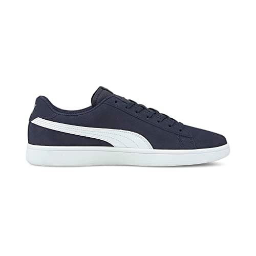 PUMA Smash V2, Baskets Mixte, Peacoat Puma Blanc, 43 EU