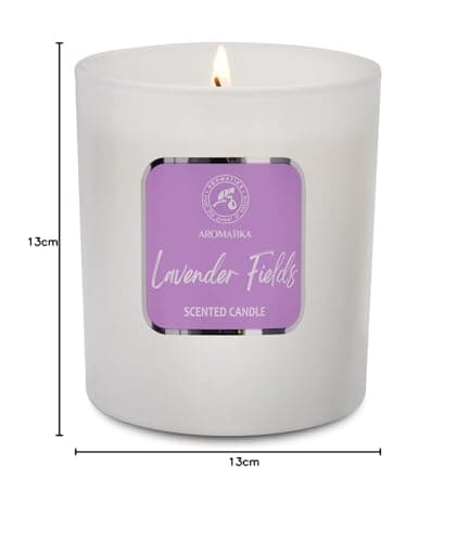 Bougie Parfumée Champs de Lavande - Bougie Huiles Essentielles - Bougie de Cire de Soja - Bougie Aromathérapie Luxe et Sensuelle - Temps de Combustion Jusqu'à 45 Heures - Bougie Parfumée