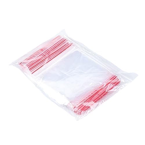 Office Products – Lot de 100 sachets transparents avec fermeture à glissière, sacs en polyéthylène basse densité, adaptés à un usage alimentaire, 8 x 12 cm