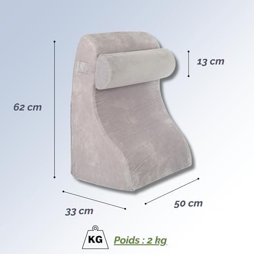 Relivy - Coussin de Lecture pour Lit, Coussin Dossier Canapé, Oreiller de Lecture, Coussin Dos, Fauteuil Lit, Coussin Dossier Canapé, Coussin Triangulaire, Oreiller Triangulaire, Dossier de Lit