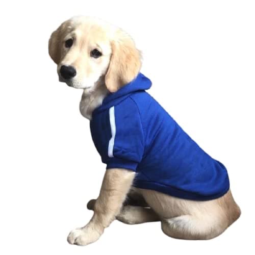 Ducomi Sweat à Capuche pour Chien 100% Coton - Manteau pour Petit, Moyen et Grand Chiens, Chihuahua, Bouledogue Français, Labrador, Pitbull et Amstaff, Pull Confortable (Bleu, 4XL)