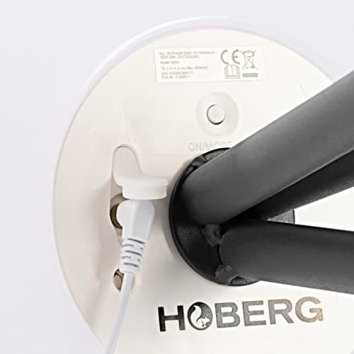 Hoberg Solar Lampadaire | Sans fil & Variable | LED blanc chaud | Batterie rechargeable par énergie solaire & USB | Avec télécommande & capteur de lumière | Pour l'intérieur & l'extérieur [IP44]