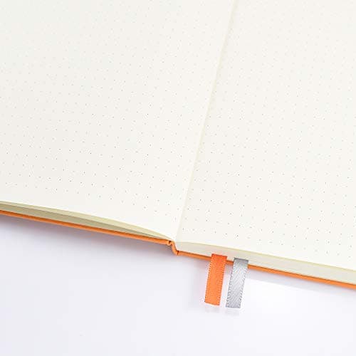 Guissi Carnet de notes classique à grille pointillée - Couverture rigide - Format A5-100 g/m2 - Papier épais sans acide - Avec fine poche intérieure en similicuir - Fournitures de bureau et