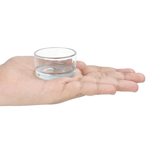 BELLE VOUS Photophore Verre Transparent (Lot de 24) - 4,5 cm de Diamètre et 2,5 cm de Hauteur - Bougeoir Verre pour la Décoration, Les Mariages, Les Fêtes et Les Décors de Table