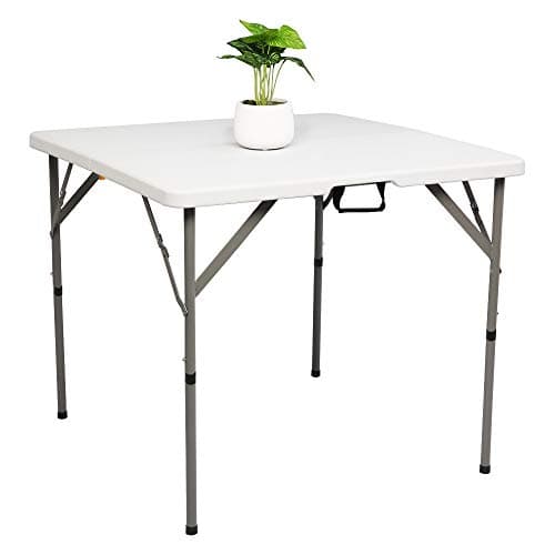LEADZM Table de Camping,86x86x74 cm,Pliante Table de Jardin,Cadres en Acier,Pique-Nique,Barbecue,Intérieur Extérieur