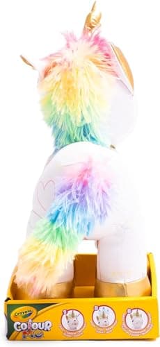 CRAYOLA - Colour Me Plush, Peluche à colorier avec 3 feutres, Sujet Licorne, activité créative et Cadeau pour Enfants, à partir de 3 Ans, 4026316