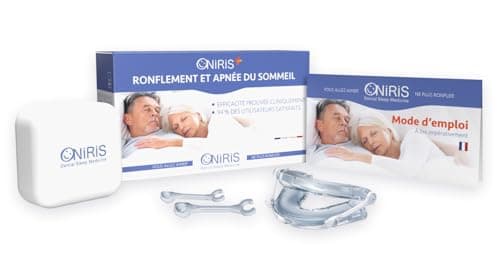 ONIRIS + Orthèse Anti Ronflement - Validé Cliniquement pour l Apnée Du Sommeil - Made in France - Gouttière dentaire - Orthèse d avancée Mandibulaire – Agit sur les causes d’un Mauvais Sommeil.
