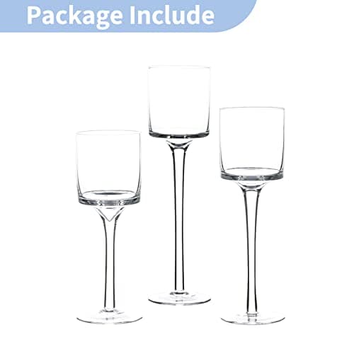 NUPTIO 1 Ensemble Bougeoirs Verre pour Bougie Pilier et Bougies Flottantes, Bougeoir Photophore en Verre Bougeoirs Table Clairs pour Pièce Maîtresse Fête Mariage Noël Halloween Décor À la Maison