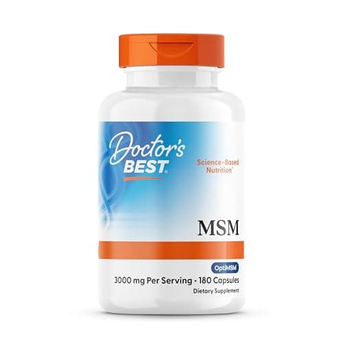 Doctor's Best, MSM avec OptiMSM, 1.000 mg, 180 Capsules, Hautement Dosé, Sans Soja, Sans Gluten, Sans OGM, Soufre Naturel