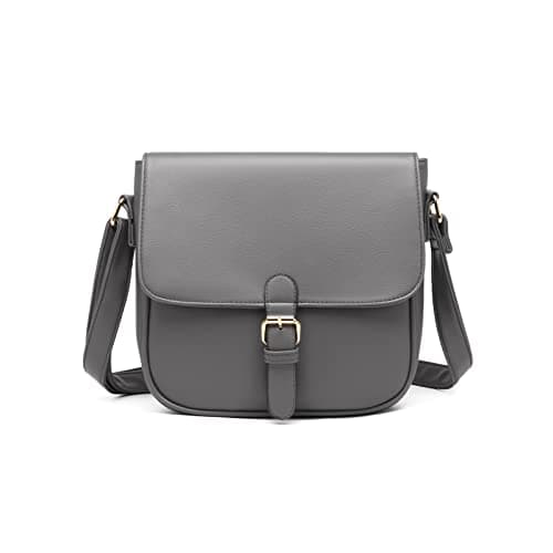 Miss Lulu Sac à Bandoulière Femmes Mode Noir Épaule Sacs Messenger Ajustable Designer Faux Cuir
