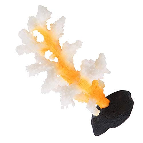 Smandy Corail Artificiel, Corail Lumineux de Silicone d'usine de Simulation pour la décoration de réservoir de Poissons Ornements d'aquarium(Jaune)