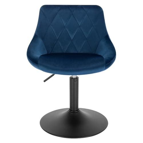 WOLTU Lot de 4 Tabouret de comptoir réglable en Hauteur et pivotante,Tabouret de bistrot en Velours Structure métallique, Hauteur Réglable de 42-58cm, Bleu BH242bl-4