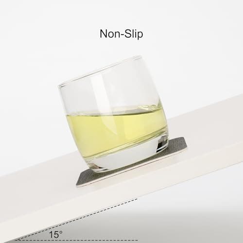 Chitomars Lot de 12 Dessous de Verres avec Support, Double Face Lavable sous Verres Simili Cuir Antidérapant Originaux Dessous de Verres pour Café, Boissons, Bière Tasses (Gris Beige, Lot de 12)