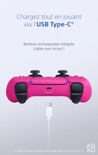 Sony, Manette PlayStation 5 officielle DualSense, Sans fil, Batterie rechargeable, Bluetooth, Compatible avec PS5, Couleur : Nova Pink