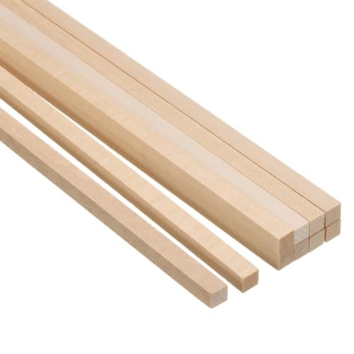 PATIKIL Bâtonnets en Bois de Tige de Bois de 1/4 Pouce, 10 Pièces de 30,5 cm de Long, Bâtonnets Carrés en Bois Non Finis pour L'Artisanat et les Fournitures de Bricolage