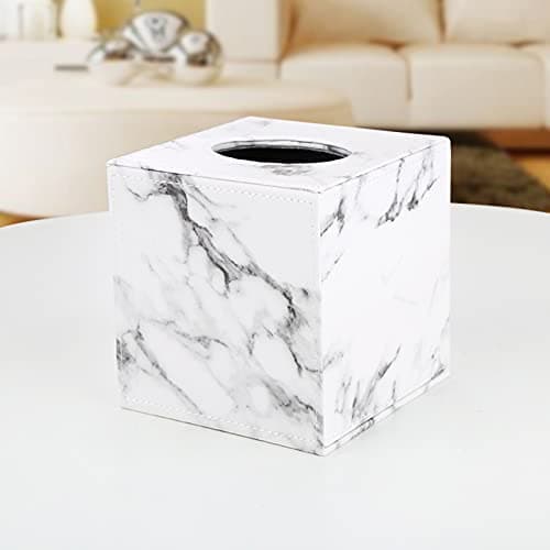 FYBlossom Boîte à Mouchoirs Rectangulaire Originale, Boîte à Mouchoirs en Cuir PU, Distributeur De Mouchoirs Marbre Europe du Nord pour Voiture Bureau Cuisine Salon (Style C)