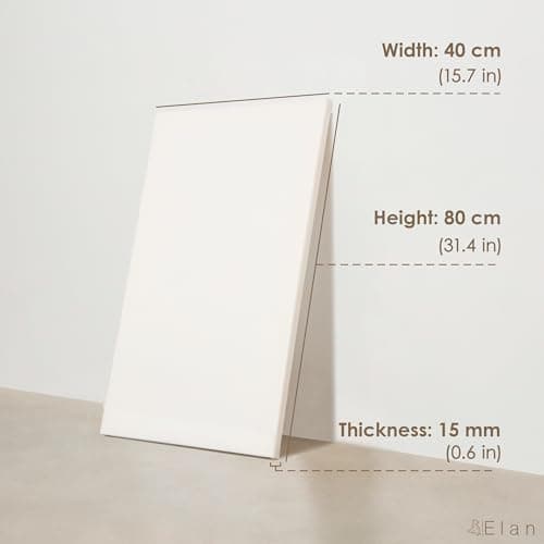 Elan Toile à Peindre 40x80, 100% Coton 6-Pack de Toiles Pré étirées, Toile Peinture, Toile Vierge, Canvas Toile Peinture, Toiles Peinture, Toiles à Peindre, Chassis Entoilé, Toile a Peindre