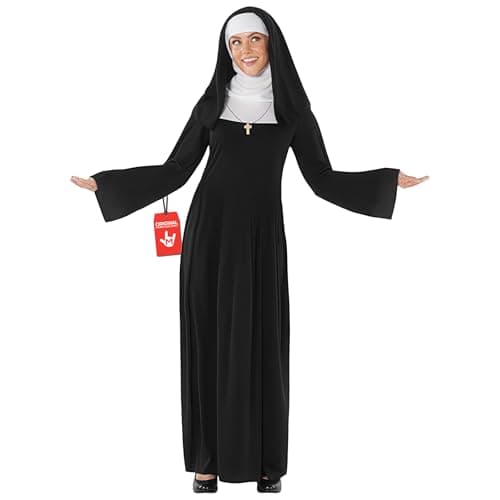 Fun Shack Costume Bonne Sœur Femme, Déguisement Halloween Religieuse, Coiffe Incluse, M