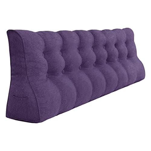 Rucener Coussins Triangulaires Gros Coussin Dossier Canapé Oreiller de Lecture Les Gros Coussin de Canapé Coussin Tete de Lit A Une Variété D'utilisations Violet 200 CM