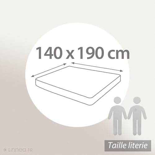 Linnea Drap Housse uni 140x190 cm 100% Coton Alto Blanc