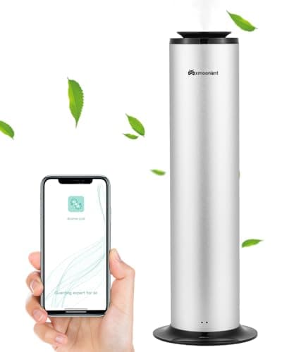 Mxmoonant Diffuseur d'Huiles Essentielles sans Eau, Couvrant 1500m3, 500ml Bouteille d'huile, Contrôle d'Application&Timer, Commerce, pour Bureau, Magasin, Hotel