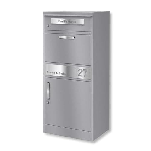 Metzler Boîte aux Lettres & à Colis avec Fente de Lettres | RAL9007 Aluminium Gris | Bispo 2